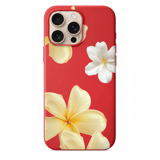 Tropical Serenity Sarı ve Beyaz Çiçek Motifli Telefon Kılıfı (WV04)