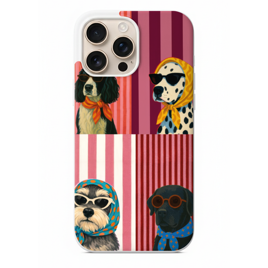 Vintage Köpek İllüstrasyonlu Telefon Kılıfı (SV39)
