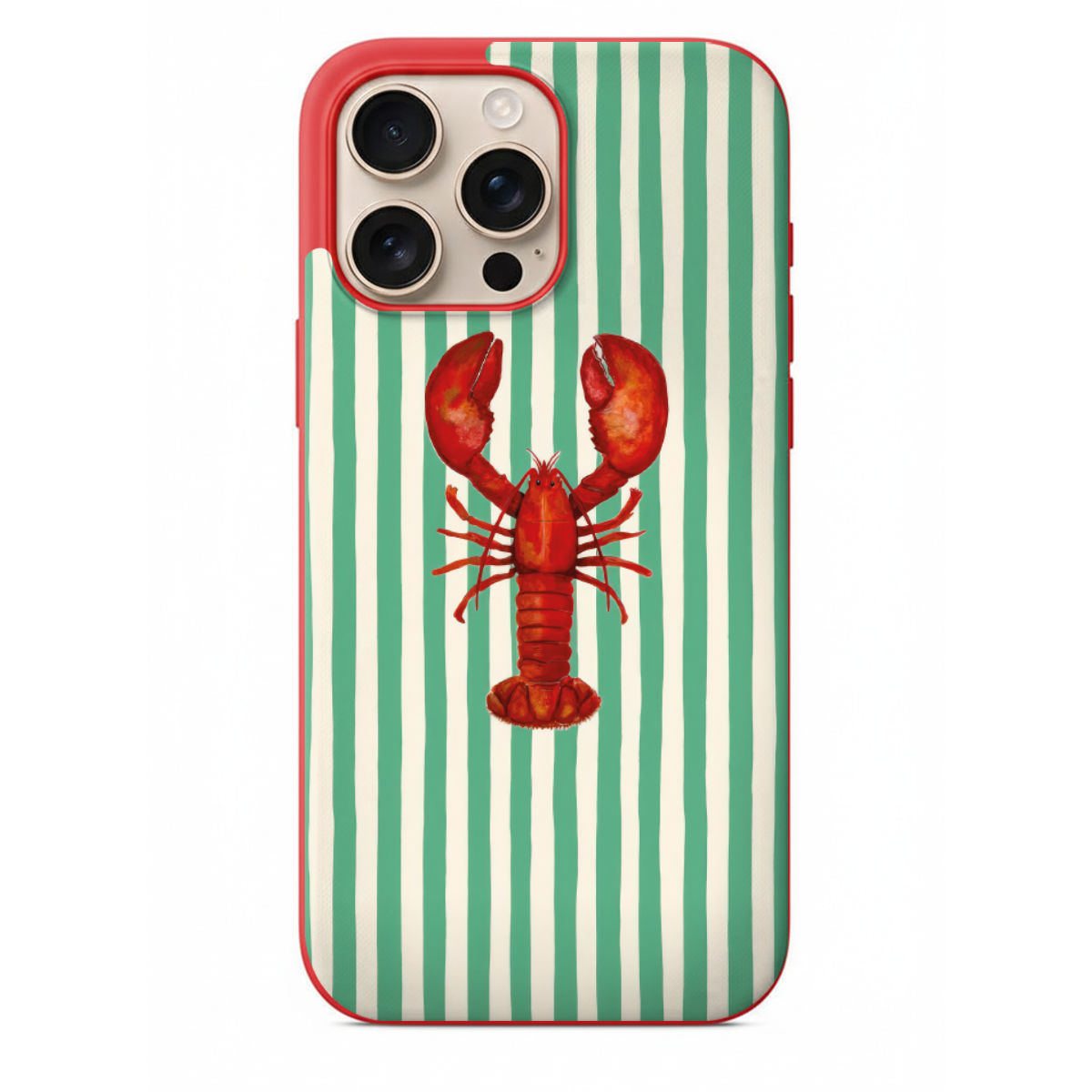 Yeşil Çizgili Istakoz Desenli Telefon Kılıfı (SV46)