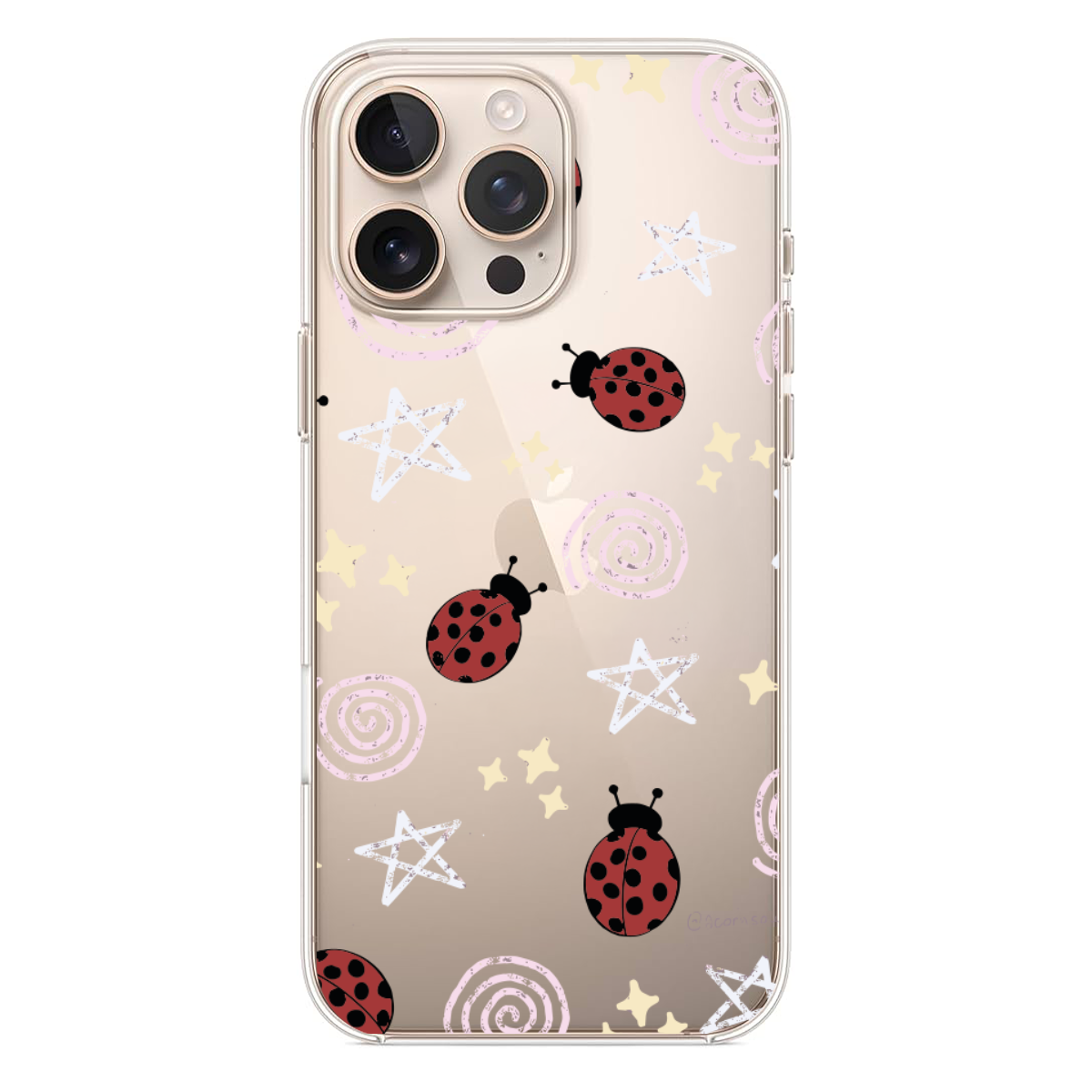 Uğur Böceği ve Yıldız Desenli Telefon Kılıfı (WV97)