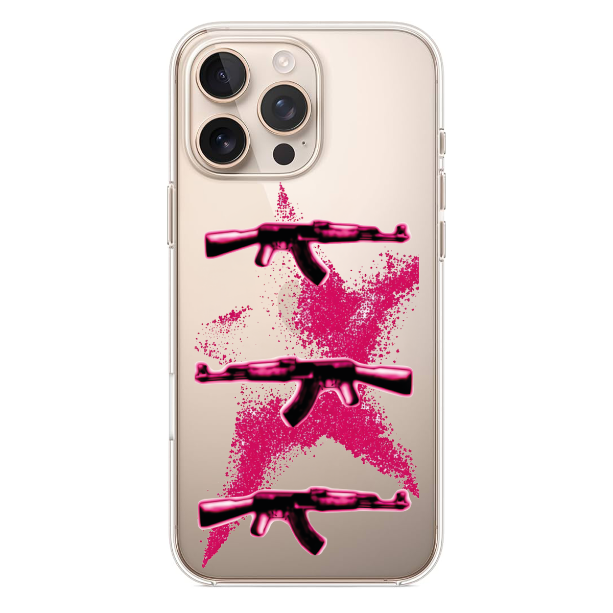 Y2K Pembe Kalaşnikof Figürlü Telefon Kılıfı (SC70)