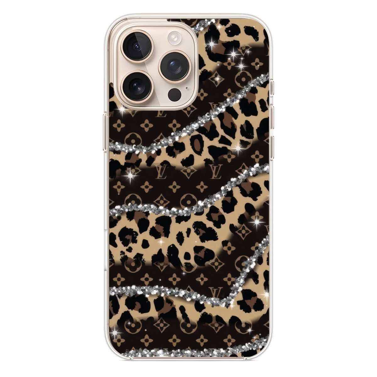 Lüks Monogram ve Leopar Desenli Kılıf (WV55)