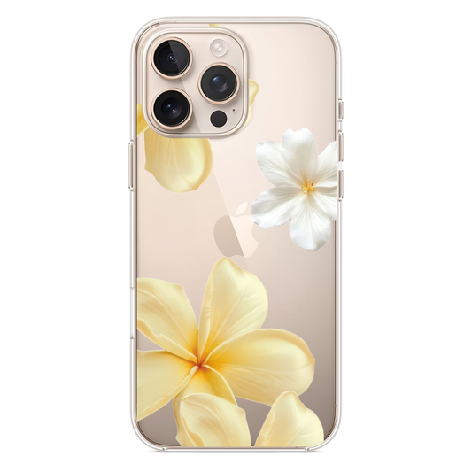 Tropical Serenity Sarı ve Beyaz Çiçek Motifli Telefon Kılıfı (WV04)