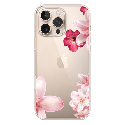 Pink Elegance Canlı Fuşya ve Pastel Pembe Çiçek Motifli Telefon Kılıfı (WV05)