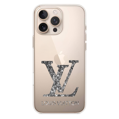 Louis Vuitton Logolu ve Gümüş Işıltılı Telefon Kılıfı (SV01)