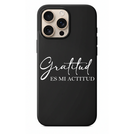 Siyah Mat Gratitud Yazılı Minimalist Tasarım Kılıf (SC05)