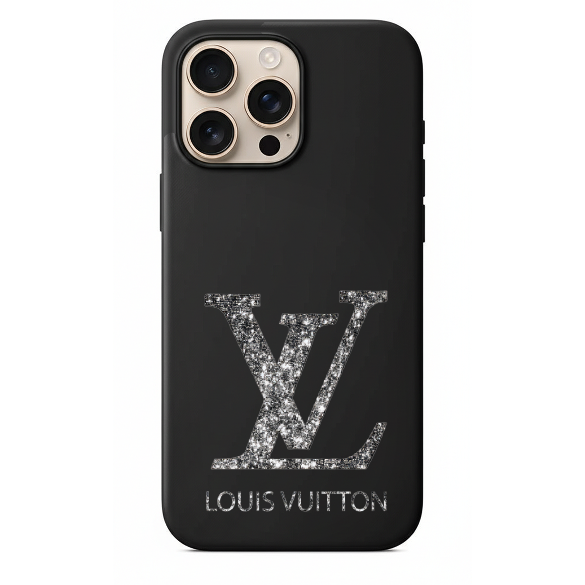 Louis Vuitton Logolu ve Gümüş Işıltılı Telefon Kılıfı (SV01)