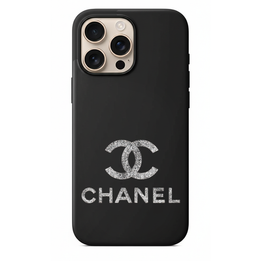 Chanel Logolu ve Gümüş Işıltılı Telefon Kılıfı (SV02)