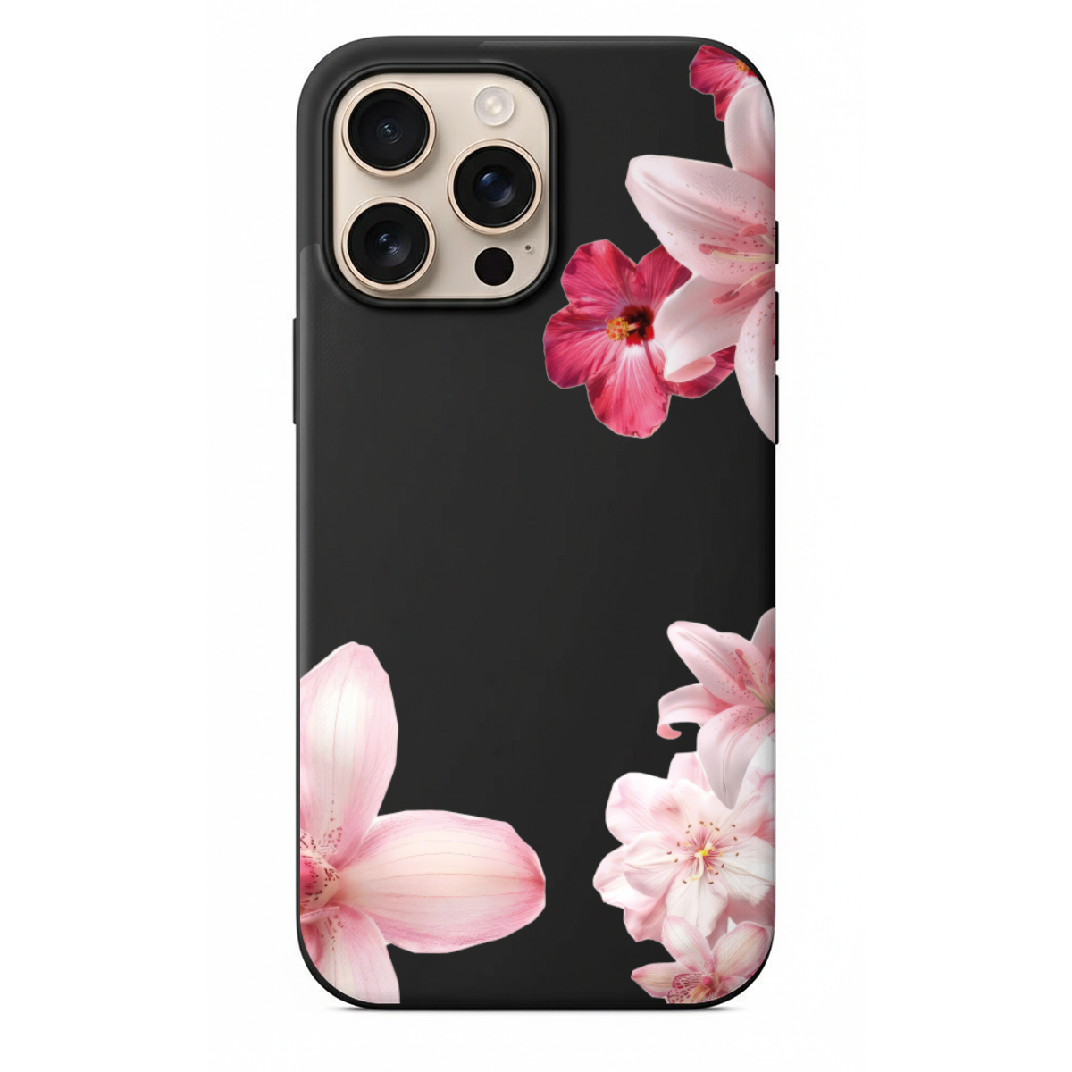 Pink Elegance Canlı Fuşya ve Pastel Pembe Çiçek Motifli Telefon Kılıfı (WV05)
