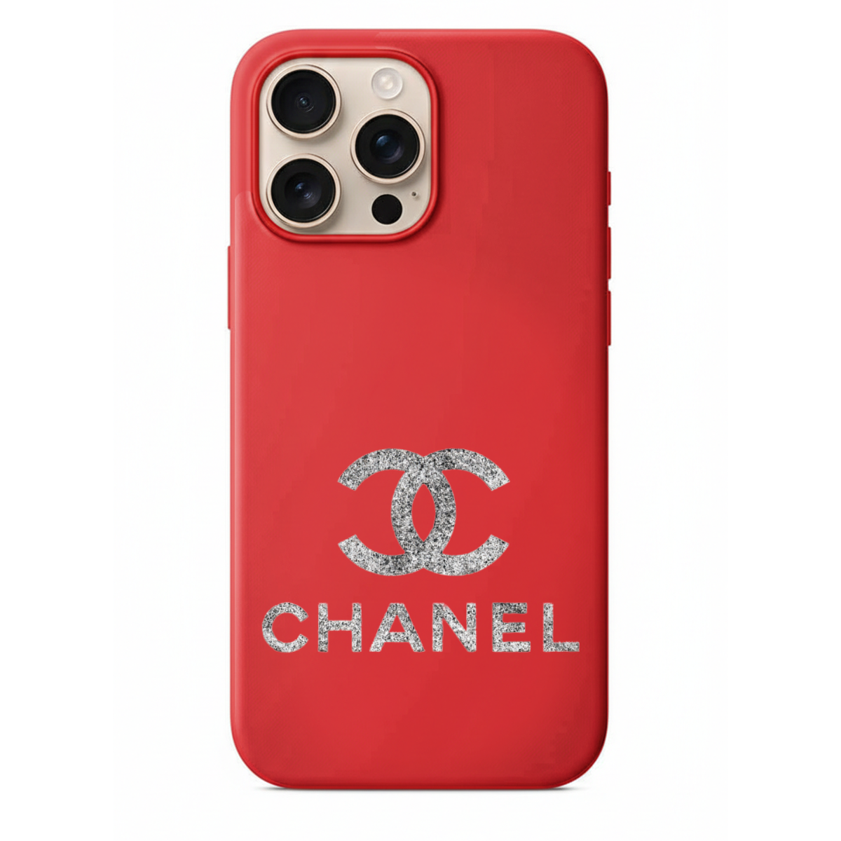 Chanel Logolu ve Gümüş Işıltılı Telefon Kılıfı (SV02)