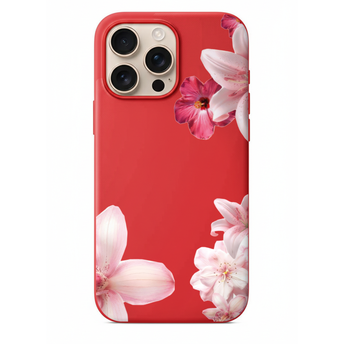 Pink Elegance Canlı Fuşya ve Pastel Pembe Çiçek Motifli Telefon Kılıfı (WV05)
