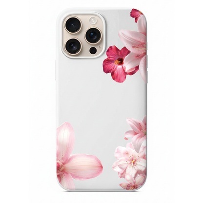 Pink Elegance Canlı Fuşya ve Pastel Pembe Çiçek Motifli Telefon Kılıfı (WV05)