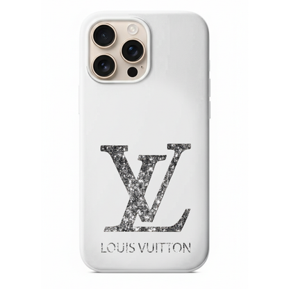 Louis Vuitton Logolu ve Gümüş Işıltılı Telefon Kılıfı (SV01)
