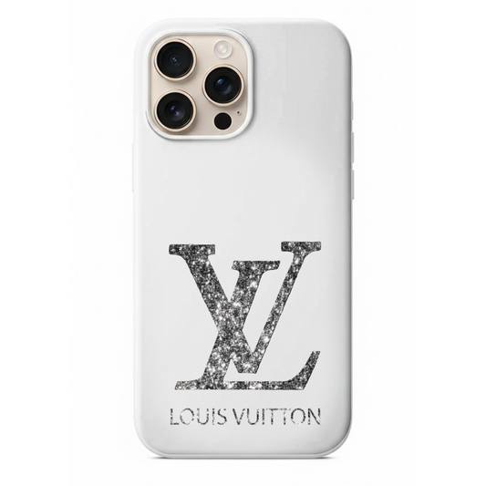 Louis Vuitton Logolu ve Gümüş Işıltılı Telefon Kılıfı (SV01)