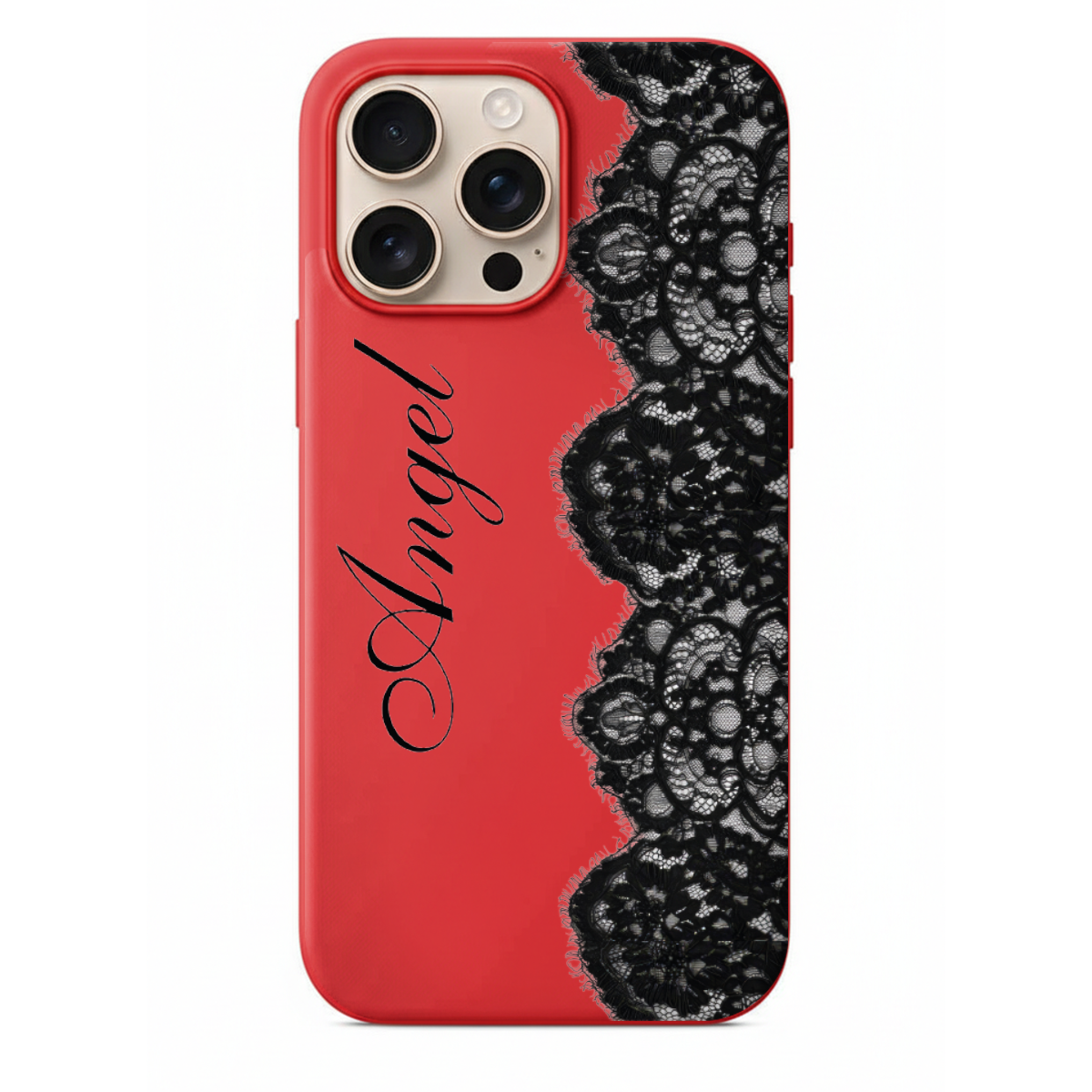 Siyah Dantel Desenli Telefon Kılıfı (WV74)
