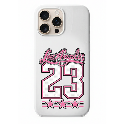 Pembe Los Angeles 23 ve Yıldız Detaylı  Telefon Kılıfı (WV122)