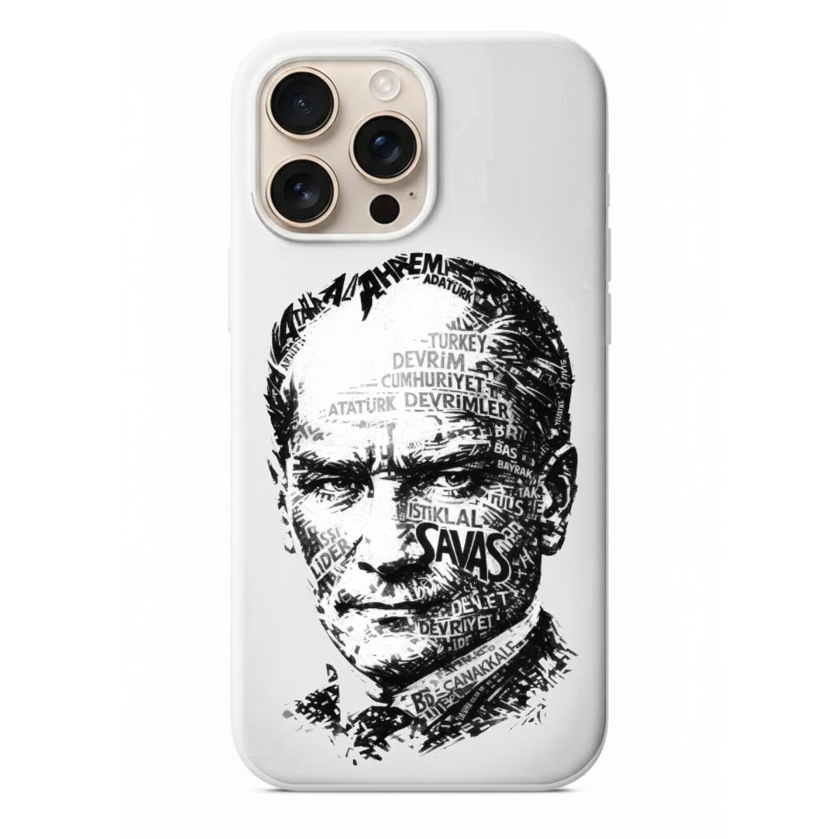 Atatürk Portreli Tipografi Tasarım Telefon Kılıfı (LC14)
