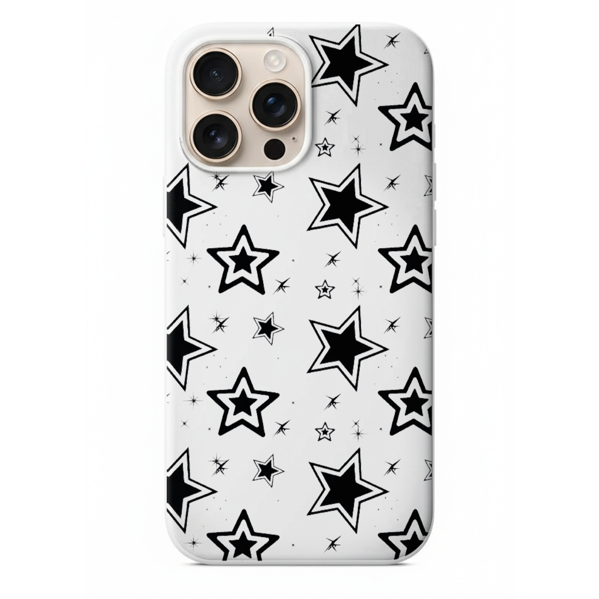 Siyah Beyaz Yıldız Motifli Telefon Kılıfı (WV123)
