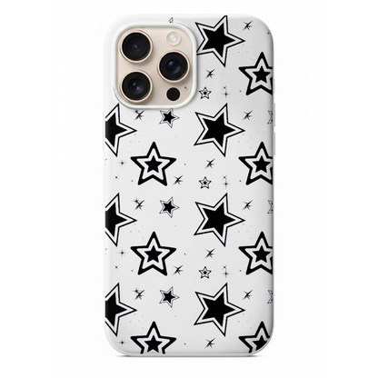 Siyah Beyaz Yıldız Motifli Telefon Kılıfı (WV123)