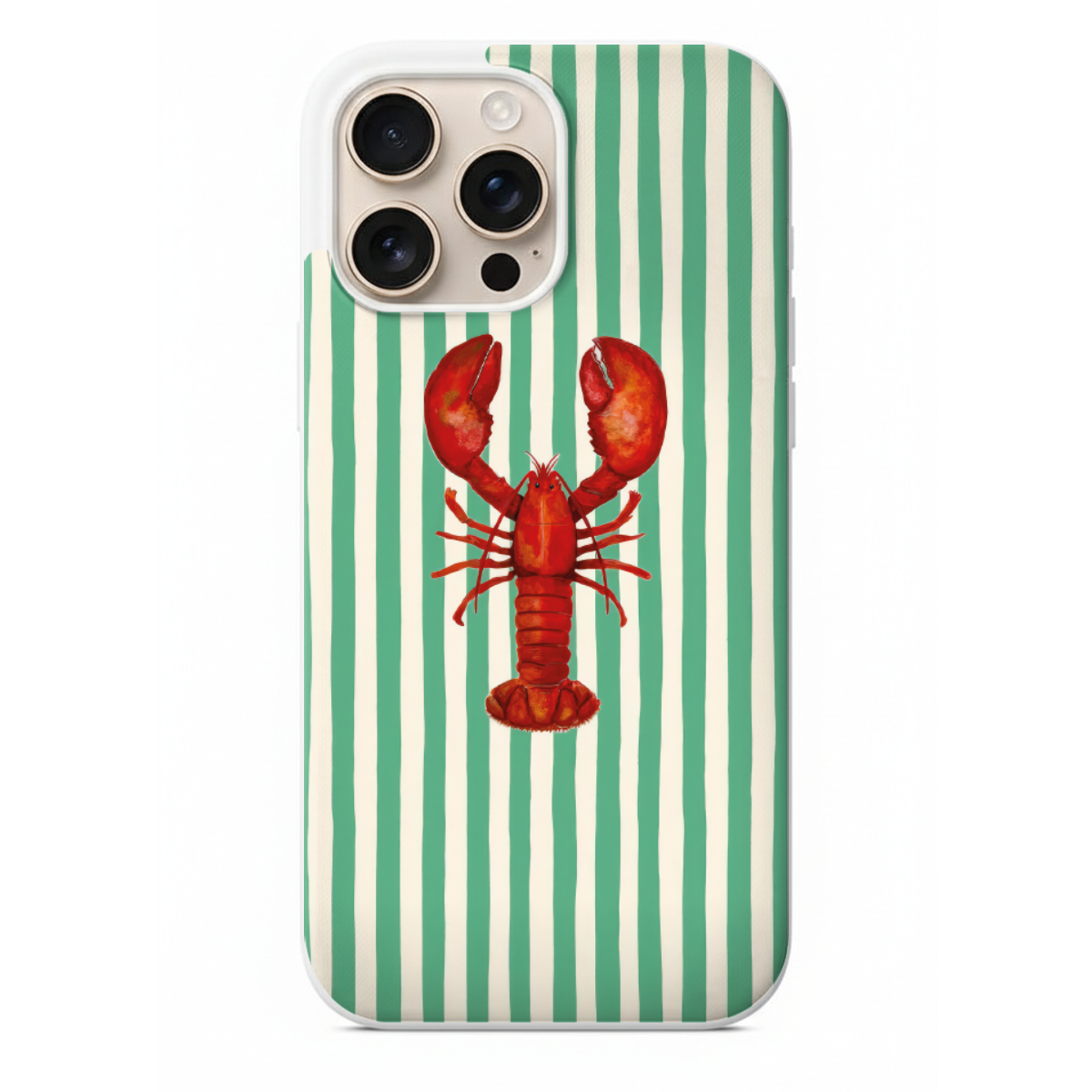 Yeşil Çizgili Istakoz Desenli Telefon Kılıfı (SV46)