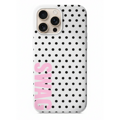Puantiyeli Pembe Yazılı Telefon Kılıfı (WV83)