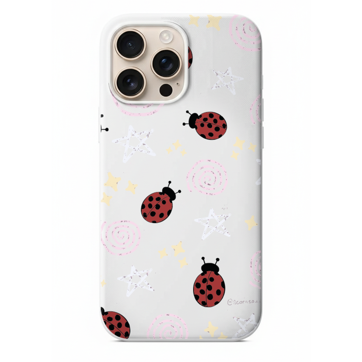 Uğur Böceği ve Yıldız Desenli Telefon Kılıfı (WV97)
