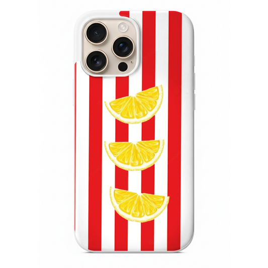 Limon Desenli Kırmızı Çizgili Telefon Kılıfı (SV56)