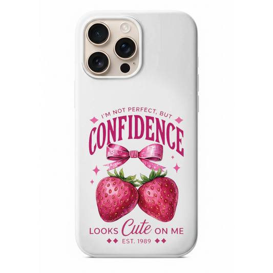 Pembe Kurdeleli Çilek Desenli Telefon Kılıfı (SV38)