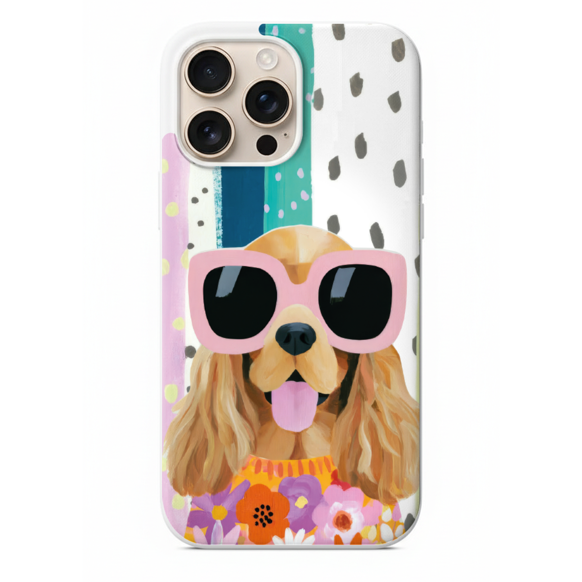 Pembe Gözlüklü Cocker Telefon Kılıfı (SV64)