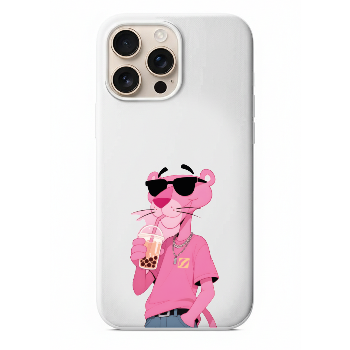 Havalı Pembe Panter Desenli Estetik Telefon Kılıfı (HC41)