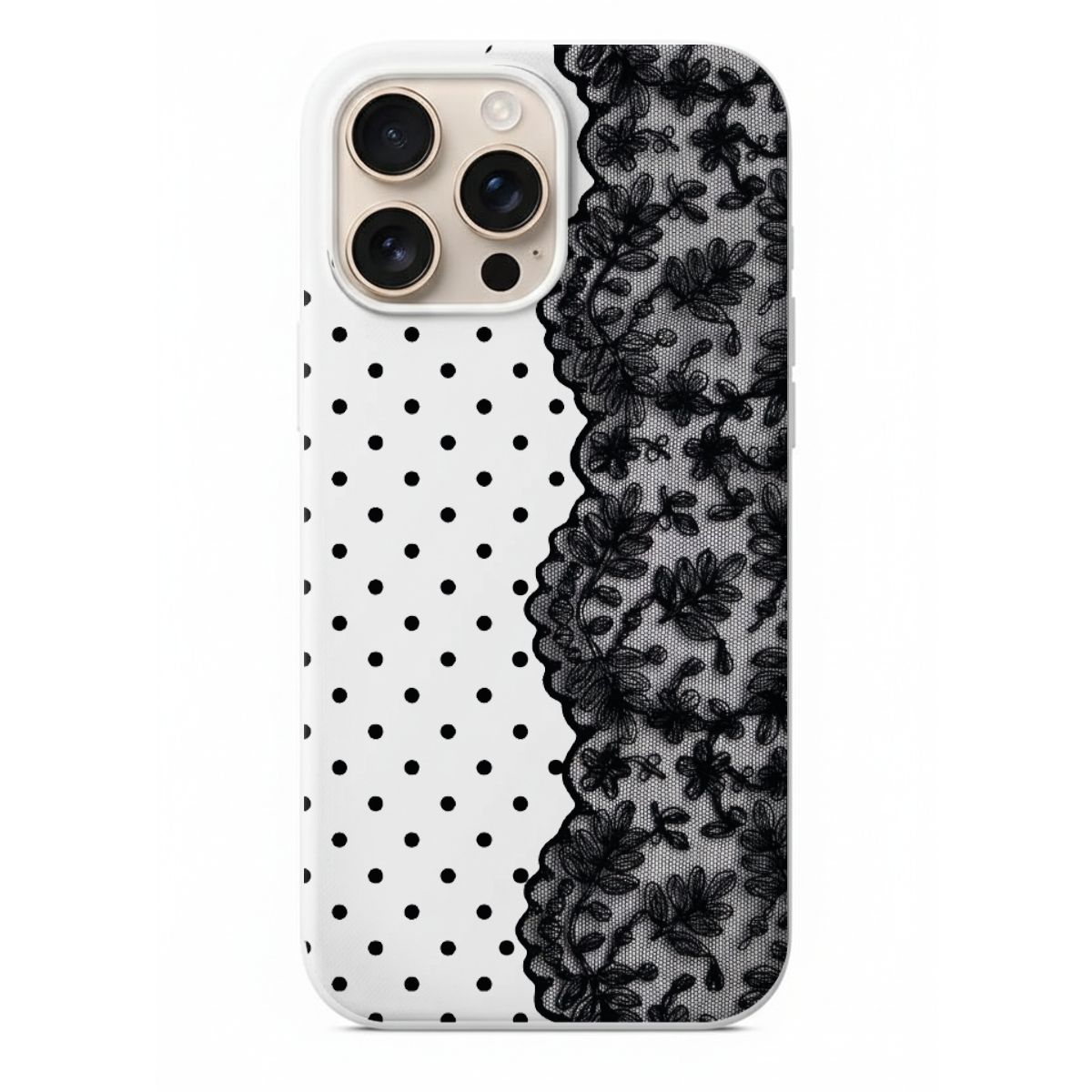 Puantiyeli ve Dantel Desenli Telefon Kılıfı (WV78)