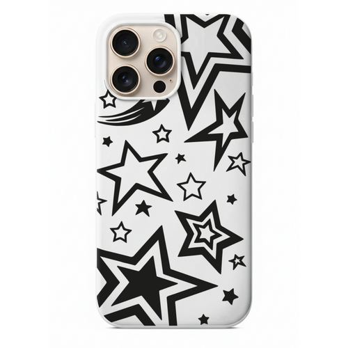 Siyah Yıldız Desenli Telefon Kılıfı (WV76)