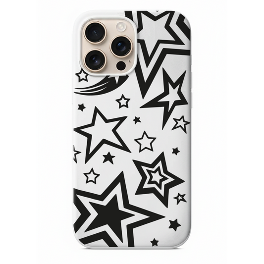 Siyah Yıldız Desenli Telefon Kılıfı (WV76)