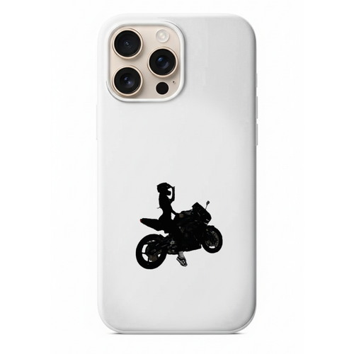 Motosikletli Kadın Siluet Tasarımlı Telefon Kılıfı (RC12)