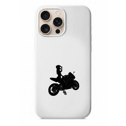 Motosikletli Kadın Siluet Tasarımlı Telefon Kılıfı (RC12)