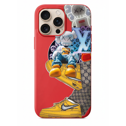 KAWS Streetwear Kolaj Baskılı Telefon Kılıfı (PV24)