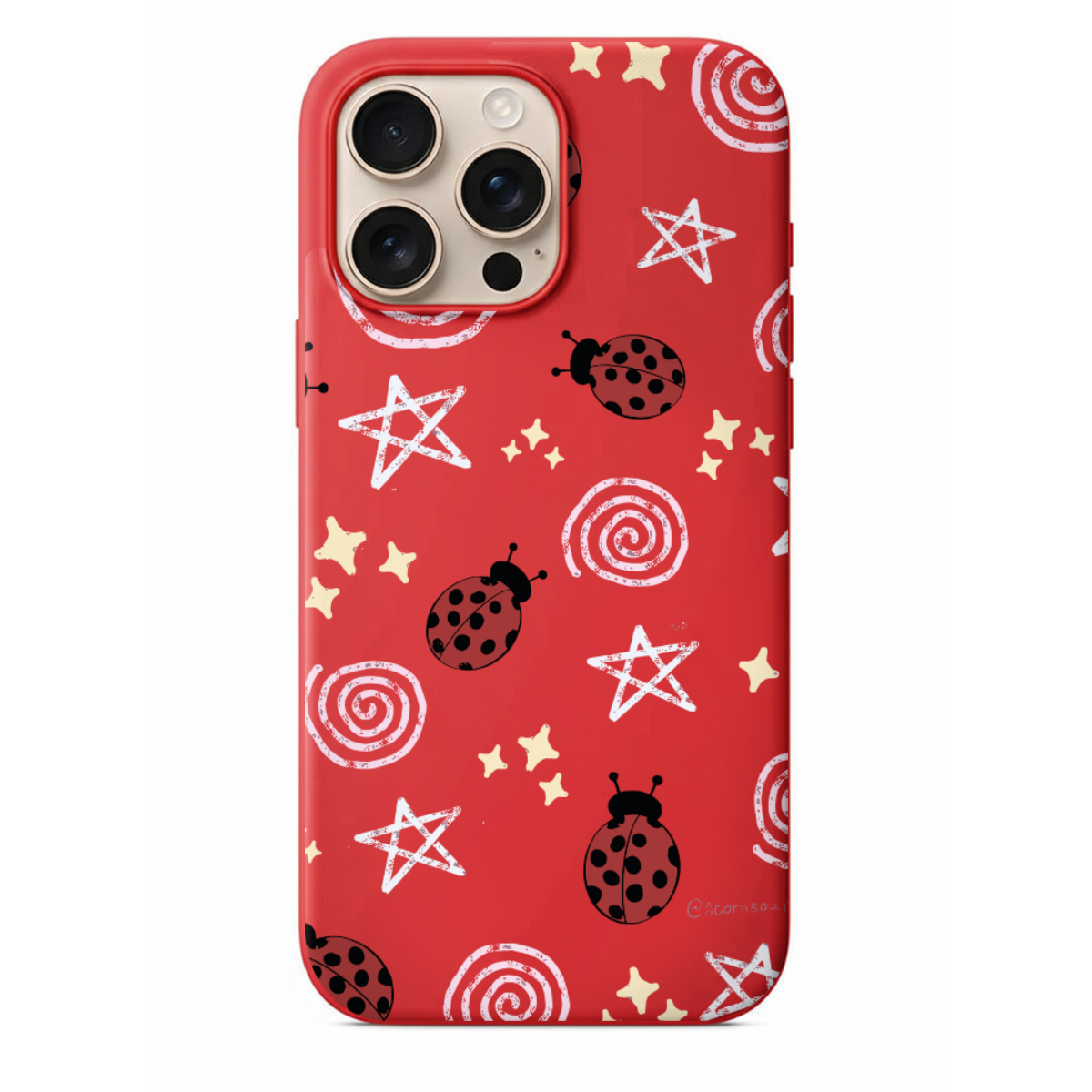 Uğur Böceği ve Yıldız Desenli Telefon Kılıfı (WV97)