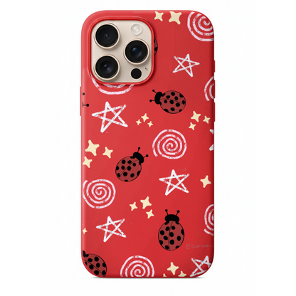 Uğur Böceği ve Yıldız Desenli Telefon Kılıfı (WV97)