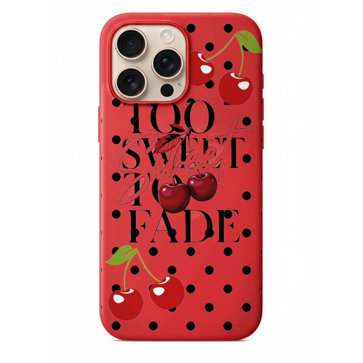 Puantiyeli Kiraz Desenli Telefon Kılıfı (SV71)