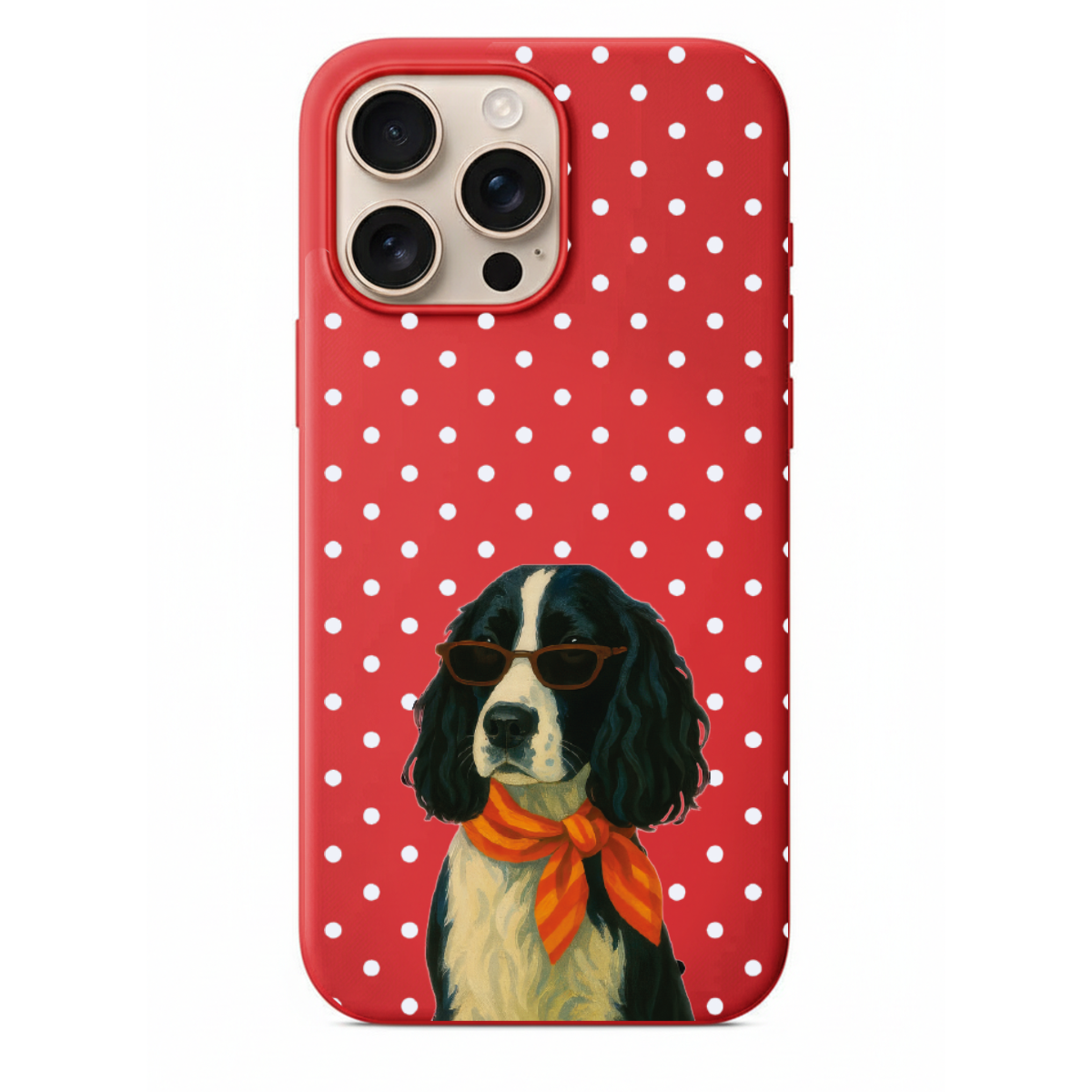 Puantiyeli Sevimli Köpek Figürlü Telefon Kılıfı (WV93)