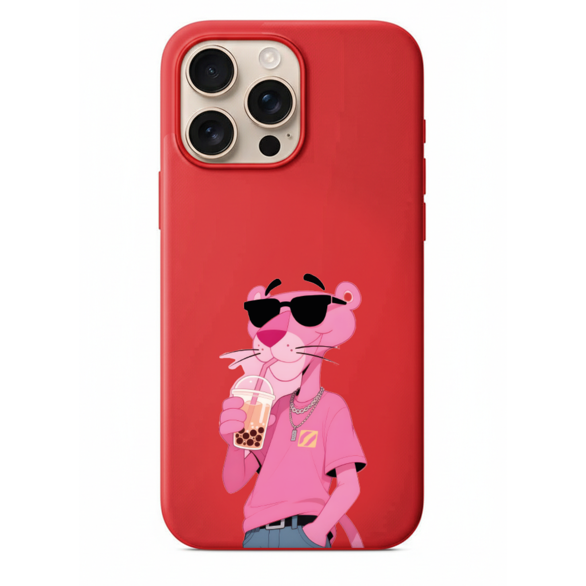 Havalı Pembe Panter Desenli Estetik Telefon Kılıfı (HC41)