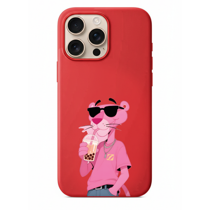 Havalı Pembe Panter Desenli Estetik Telefon Kılıfı (HC41)