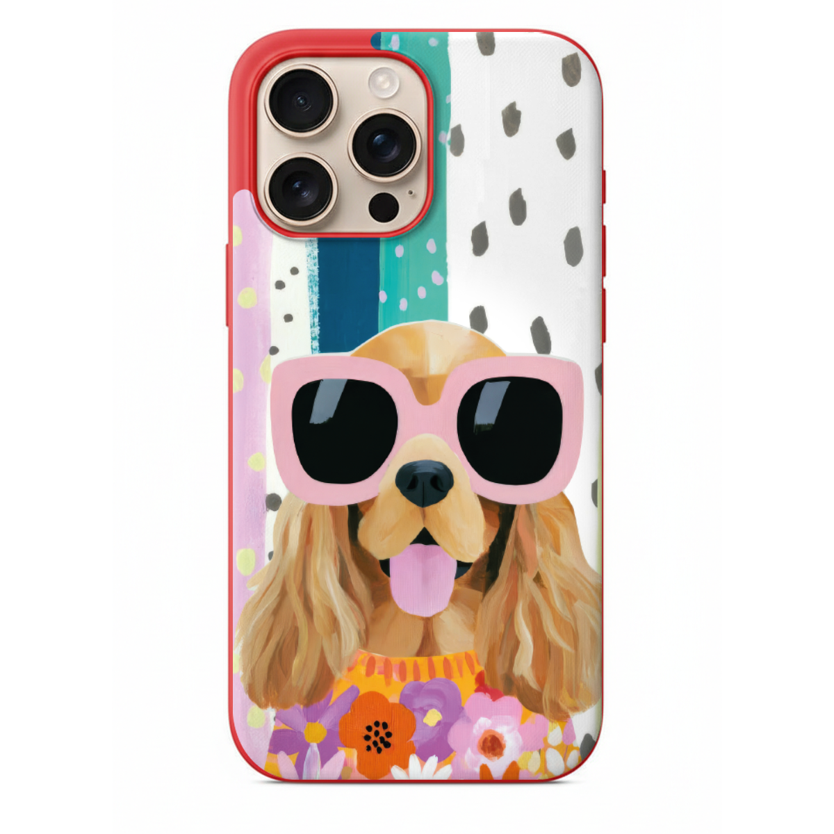 Pembe Gözlüklü Cocker Telefon Kılıfı (SV64)