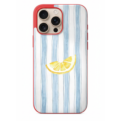 Mavi Çizgili Limonlu Yazlık Telefon Kılıfı  (SV58)