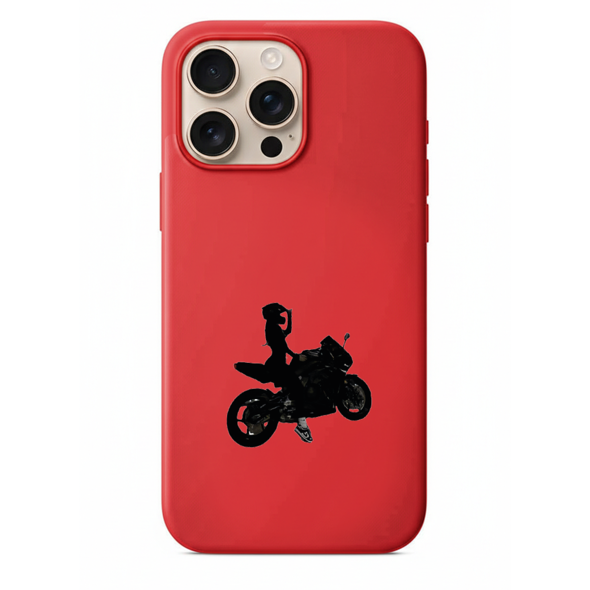 Motosikletli Kadın Siluet Tasarımlı Telefon Kılıfı (RC12)