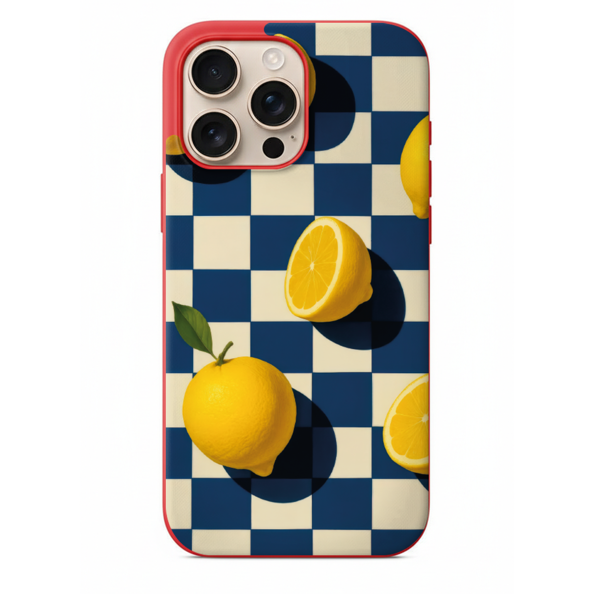 Dama Desenli Limonlu Telefon Kılıfı (SV65)