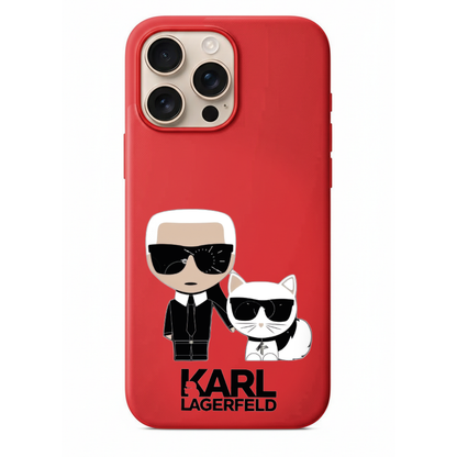 Karl Lagerfeld ve Kedisi Tasarımlı Telefon Kılıfı (SC27)