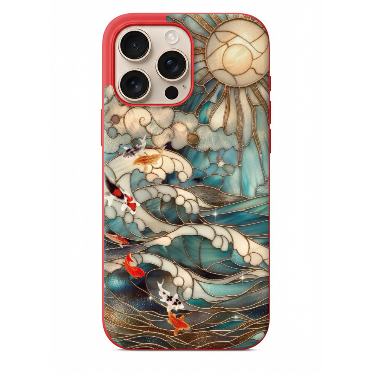Koi Balığı ve Dalga Tasarım Telefon Kılıfı (WV117)