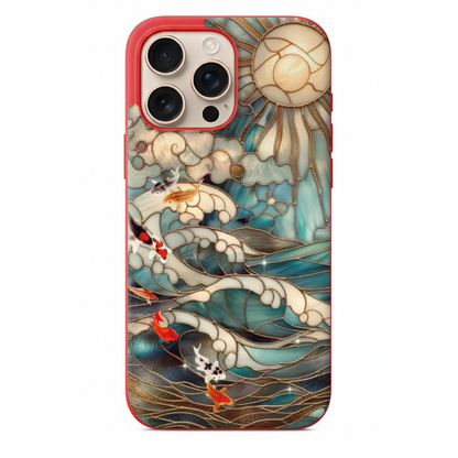 Koi Balığı ve Dalga Tasarım Telefon Kılıfı (WV117)