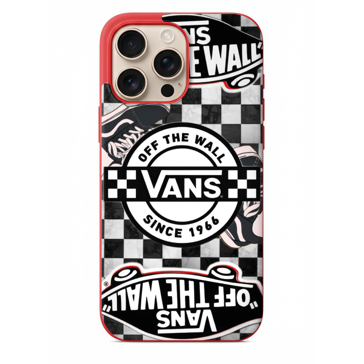 Vans Damalı Desenli Kolaj Tasarım Telefon Kılıfı (SC31)